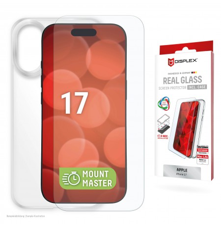 Apple iPhone 17 Real Screen Glass MM+Case By Displex Transparent