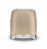 Smeg Toaster, 2 Slots, 50s Style Gold, TSF01CHMEU