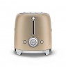Smeg Toaster, 2 Slots, 50s Style Gold, TSF01CHMEU