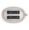 Smeg Toaster, 2 Slots, 50s Style Gold, TSF01CHMEU