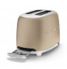 Smeg Toaster, 2 Slots, 50s Style Gold, TSF01CHMEU