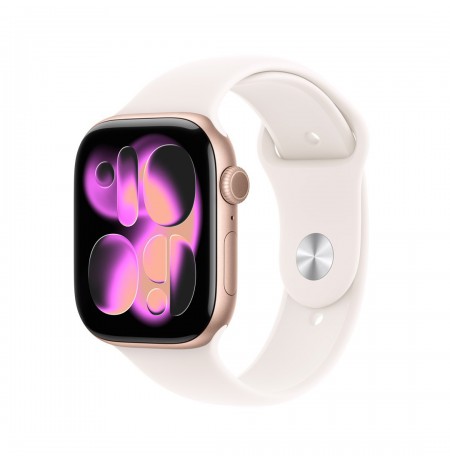 Apple Watch Series 11 GPS 46mm Rose Gold Aluminium Case with Light Blush Sport Band - S/M