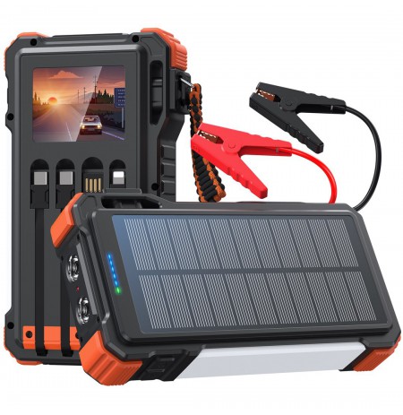 Extralink | Powerbank solarny | 12000mAh, jump starter, 1500A, lamp