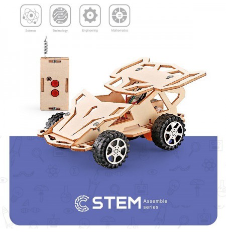 Medinis konstruktorius "Nuotoliniu būdu valdomas automobilis", mokomasis modelis