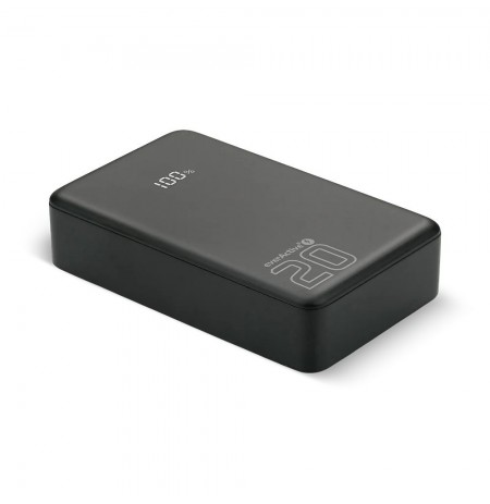 Powerbank 20 000mAh, 1x USB, 2x USB-C, 20W, QC4+, LCD screen, black