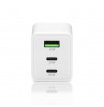 Charger GaN 1 x USB, 2 x USB-C Quick Charge 4+ 65W white