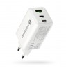 Charger GaN 1 x USB, 2 x USB-C Quick Charge 4+ 65W white