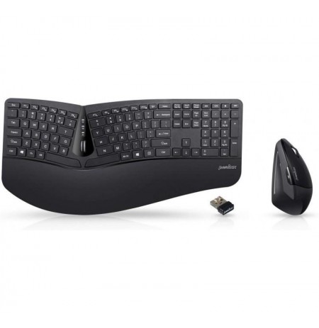 Wireless Keyboard + Mouse Set Perixx PERIDUO-605 Ergonomic black
