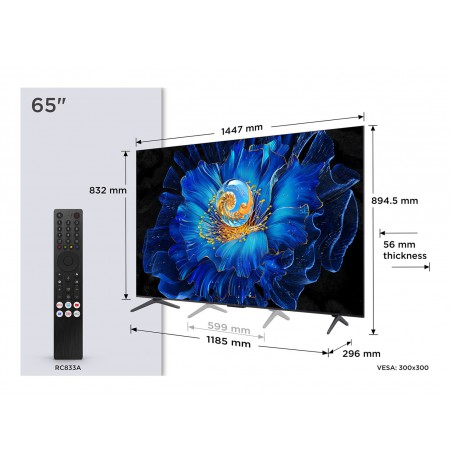 TCL C6KS 65C6KS TV 165.1 cm (65") 4K Ultra HD Smart TV Wi-Fi Metallic