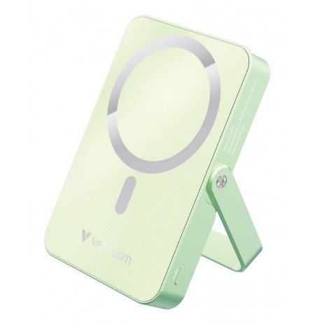 Verbatim Charge 'n' Go Magnetic Wireless Power Bank with stand - 10000 mAh Green