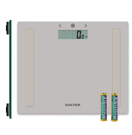 Salter 9113 GFEU12  Compact Glass Analyser Bathroom Scales, Grey