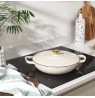 Salter BW13772C Chester 2.8L Shallow Cast Iron Casserole Pot 30 cm, Cream
