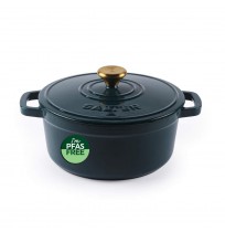 Salter BW14433GR Chester 2L Shallow Cast Iron Casserole Pot 20 cm, Green