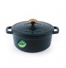 Salter BW14433GR Chester 2L Shallow Cast Iron Casserole Pot 20 cm, Green
