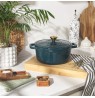 Salter BW14433GR Chester 2L Shallow Cast Iron Casserole Pot 20 cm, Green