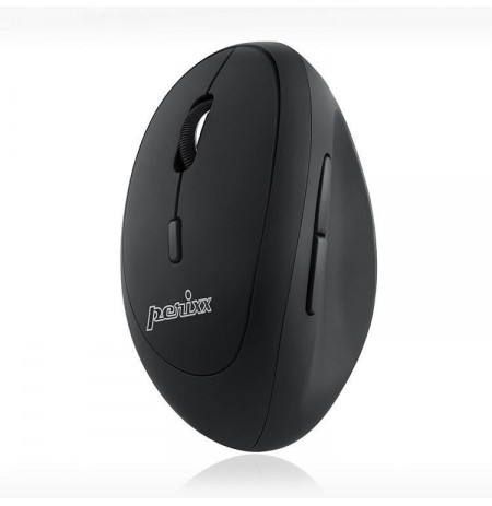 Perixx PERIMICE 719L Wireless Mouse Optical Vertical Vertical Clickless Black Silent for Left-Handed