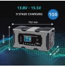Qoltec 52493 Charger 12V 10A | Rectifier with repair function for AGM GEL LiFePO4 battery | LCD