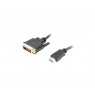 Cable Lanberg CA-HDDV-20CU-0030-BK (HDMI M - DVI-D (24+1) M, 3m, black color)