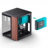 PC Case Jonsbo TK-0, Mini-Tower, Mini-ITX, Tempered Glass, Wood - black