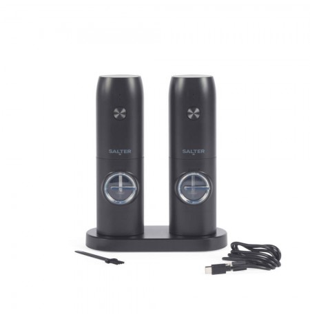 Salter BW14373 Rechargeable Mill Set, Black