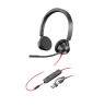 HP Poly Blackwire 3325 Stereo Microsoft Teams Certified USB-C Headset +3.5mm Plug +USB-C/A Adapter