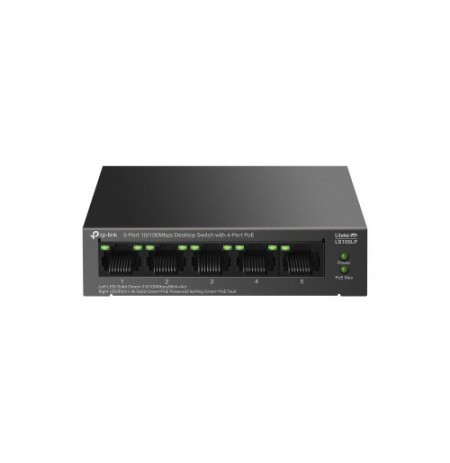 TP-Link LiteWave LS105LP 5-Port 10/100Mbps Desktop Šakotuvas su 4-Port PoE