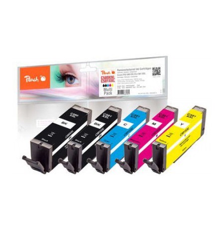 Peach PI100-396 ink cartridge 5 pc(s) Compatible Extra (Super) High Yield Black, Cyan, Magenta, Photo black, Yellow