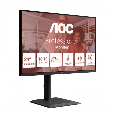 AOC E4 X24E4U computer monitor 61 cm (24") 1920 x 1200 pixels Full HD LED Black