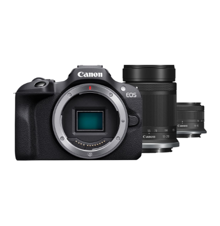 Canon | EOS R100 Mirrorless Camera + RF-S 18-45mm IS STM Lens + RF-S 55-210mm IS STM Lens | Megapixel 24.1 MP | Image stabilizer
