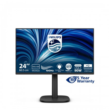 Philips 3000 series 24B2U3301D/00 computer monitor 61.2 cm (24.1") 1920 x 1200 pixels WUXGA LCD Black