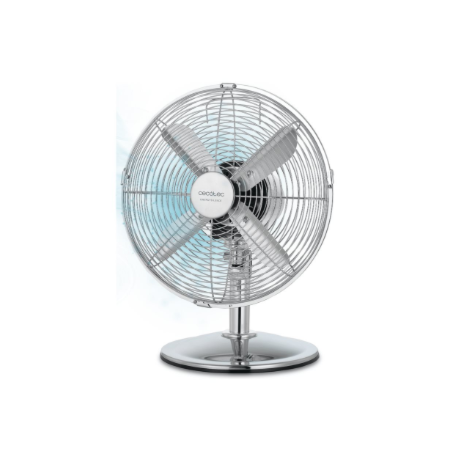 Cecotec EnergySilence 620 RetroDesk | Desktop Fan | Table Fan | 40 W | Diameter 30 cm | Number of speeds 3 | Oscillation | Silve