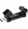 Silicon Power Portable External SSD | DS72 | 250 GB | USB Type-A and USB Type-C 3.2 Gen 2 | Black