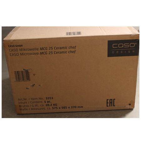 SALE OUT. Caso | Microwave oven | MCG 25 | Free standing | 25 L | 900 W | Convection | Grill | Black