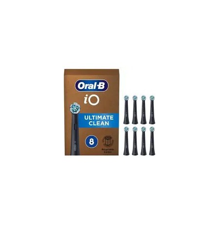 „Braun Oral-B iO Ultimate Clean“ keičiamos šepetėlių galvutės, juodos (8 vnt. pakuotė)