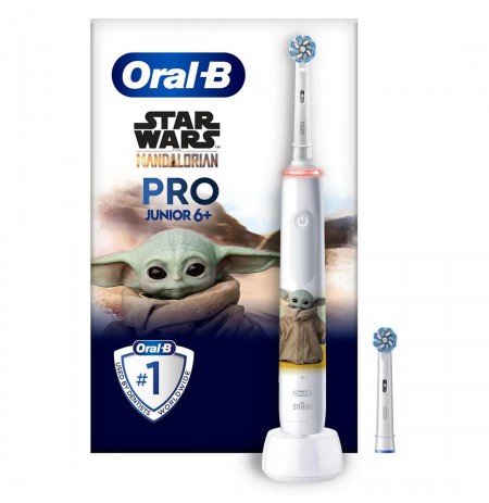 „Braun Oral-B Junior Pro Grogu/Star Wars“ elektrinis dantų šepetėlis vaikams
