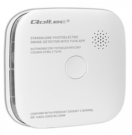 Qoltec 52579 Wireless smoke detector with battery | Tuya | Wi-fi | sensor service life 10 years | alarm 85dB | LED