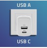 Qoltec 51825 GaN 45W charger| 5-20V | 1.5-3A | 1 x USB-C PD | 1x USB QC 3.0 | White