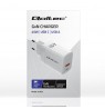 Qoltec 51825 GaN 45W charger| 5-20V | 1.5-3A | 1 x USB-C PD | 1x USB QC 3.0 | White