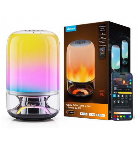 Govee H6020 Table Lamp 2 Pro Sound by JBL | LED Lamp | RGBICWW, 600lm, Wi-Fi, Bluetooth, 5200mAh