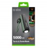 Power bank 5000 mAh torch, Type-C Cable, By SBS Black