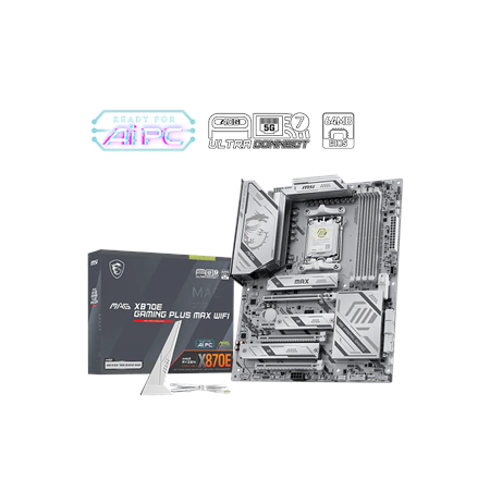 MSI MAG X870E GAMING PLUS MAX WIFI | Processor family AMD | Processor socket AM5 | DDR5 | Supported hard disk drive interfaces S