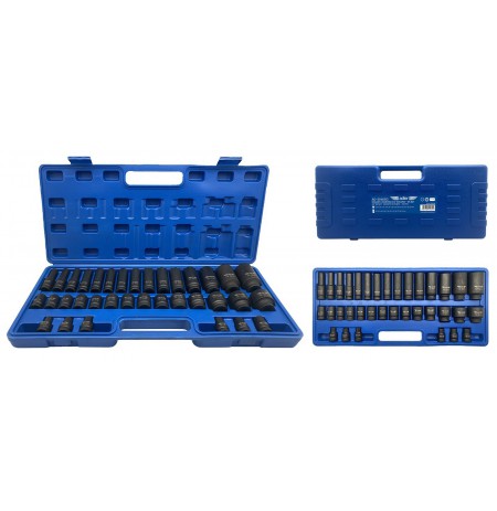 ADLER IMPACT SOCKETS K-D 35pcs 1/2" 12-POINT SHORT/LONG AD-35KD/12 PLASTIC CASE