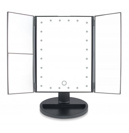 Rio 24 LED Touch Dimmable Makeup Mirror, Black
