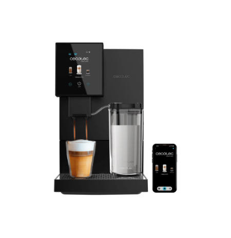 Cecotec Coffee Maker | Cremmaet Compactccino Connected | Pump pressure 19 bar | Built-in milk frother | Super-automatic | Black