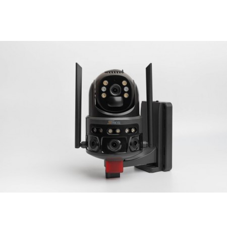 Outdoor dual camera 4G 3MP+3MP + solar panel