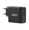 Acer 67W PD GaN Charger, 2 x USB C and 1 x USB A, EU Plug, 100W USB C cable, Retail Pack
