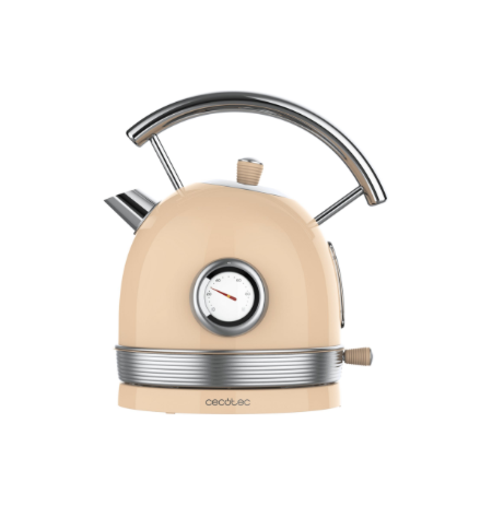 Cecotec Kettle | ThermoSense 420 Vintage | 2200 W | Electric | 1.8 L | Stainless steel | 360° rotational base | Light Beige