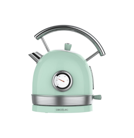 Cecotec Kettle | ThermoSense 420 Vintage | 2200 W | Electric | 1.8 L | Stainless steel | 360° rotational base | Light Green