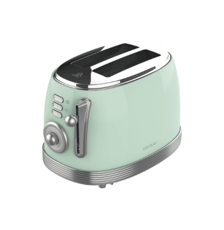 Cecotec Toaster | Toast&Taste 800 Vintage | Power 850 W | Number of slots 2 | Housing material Stainless steel | Light Green