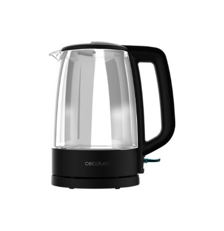Cecotec Kettle | ThermoSense 320 Clear | 2200 W | Electric | 1.7 L | Glass | 360° rotational base | Black/Transparent